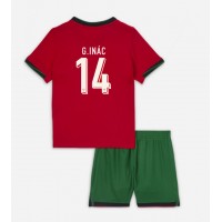 Camiseta Portugal Goncalo Inacio #14 Primera Equipación Replica Eurocopa 2024 para niños mangas cortas (+ Pantalones cortos)